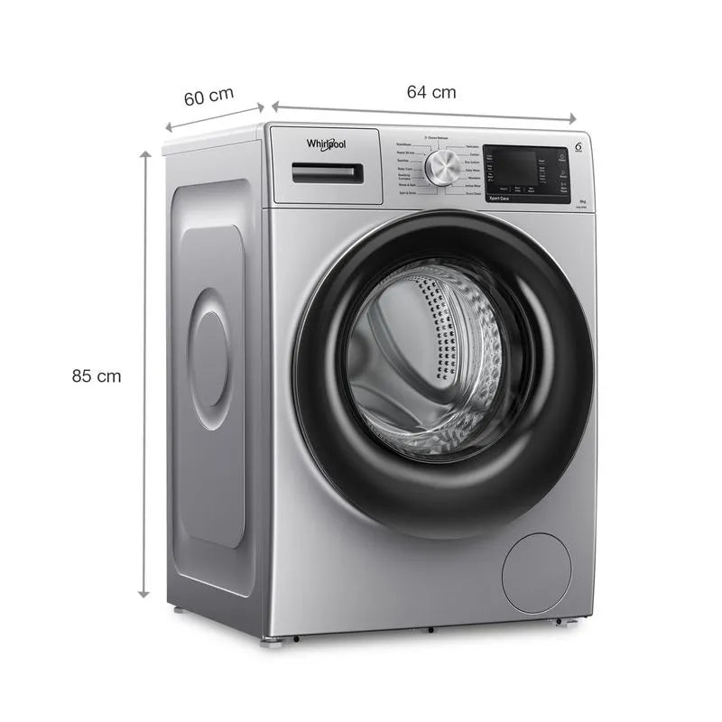 Whirlpool 8kg 5 Star Xpert Care Front Load Washing Machine with Ozone Air Refresh Technology & Heater (Inverter)