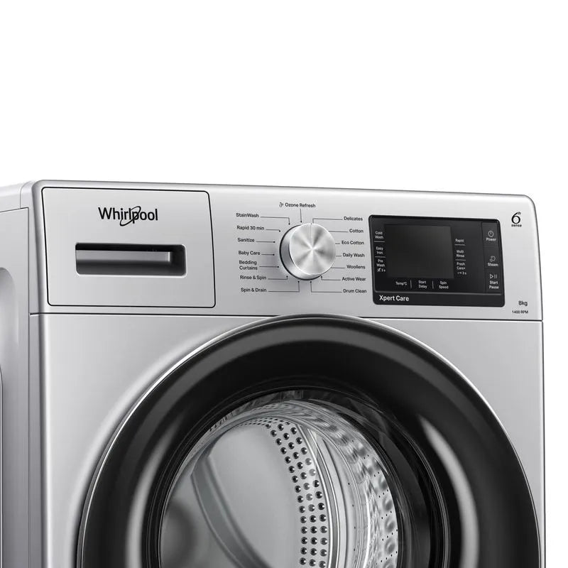 Whirlpool 8kg 5 Star Xpert Care Front Load Washing Machine with Ozone Air Refresh Technology & Heater (Inverter)