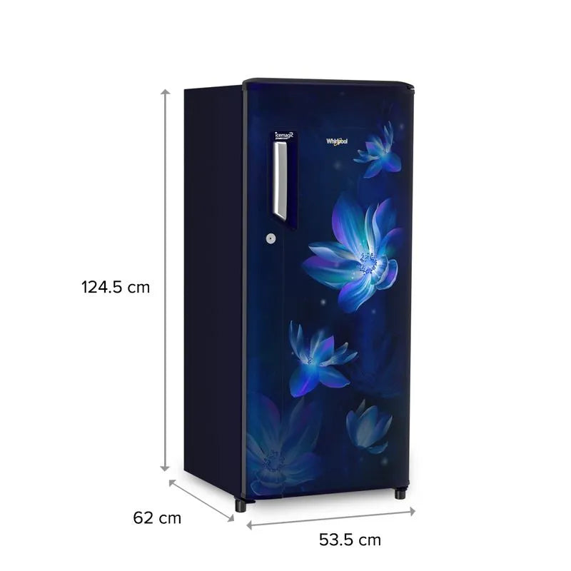 Whirlpool 192 L Direct Cool Single Door 3 Star Refrigerator  (215 IMPC PRM 3S Sapphire Flower Rain)