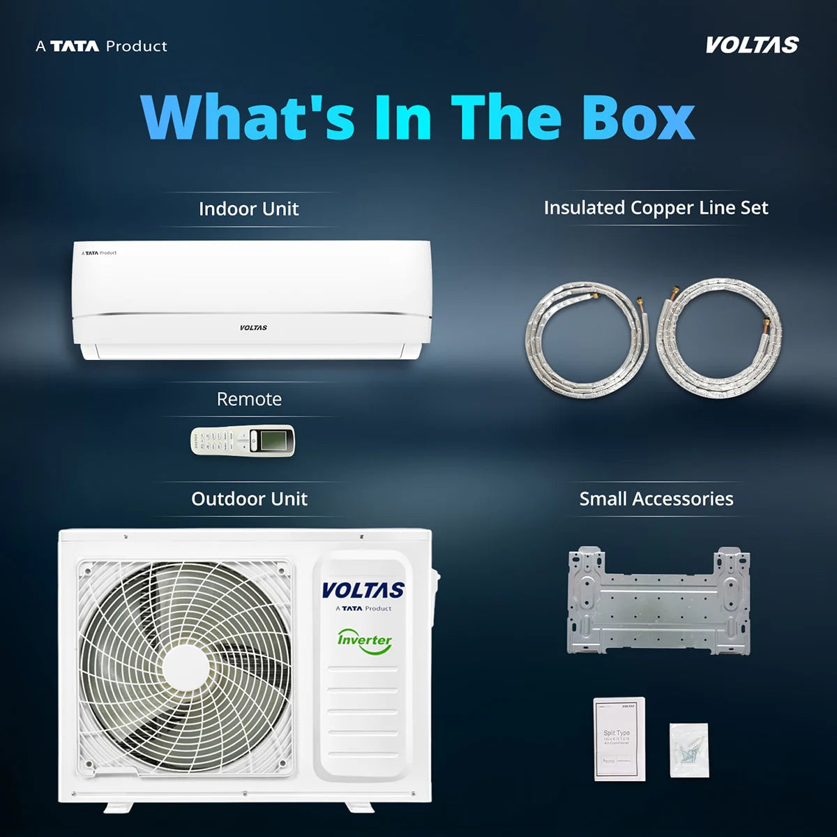 Voltas Vectra Zenith 1.5 Ton 3 Star Inverter Split Air Conditioner (Model: 183INVHC) | High Ambient Cooling up to 52°C | Turbo Cooling | Energy Efficient | Copper Condenser | Smart Cooling Technology | 2026 Model