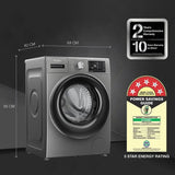 Whirlpool 9kg 5 Star Xpert Care Front-Load Washing Machine with Ozone Air Refresh Technology and In-Built Heater 33027