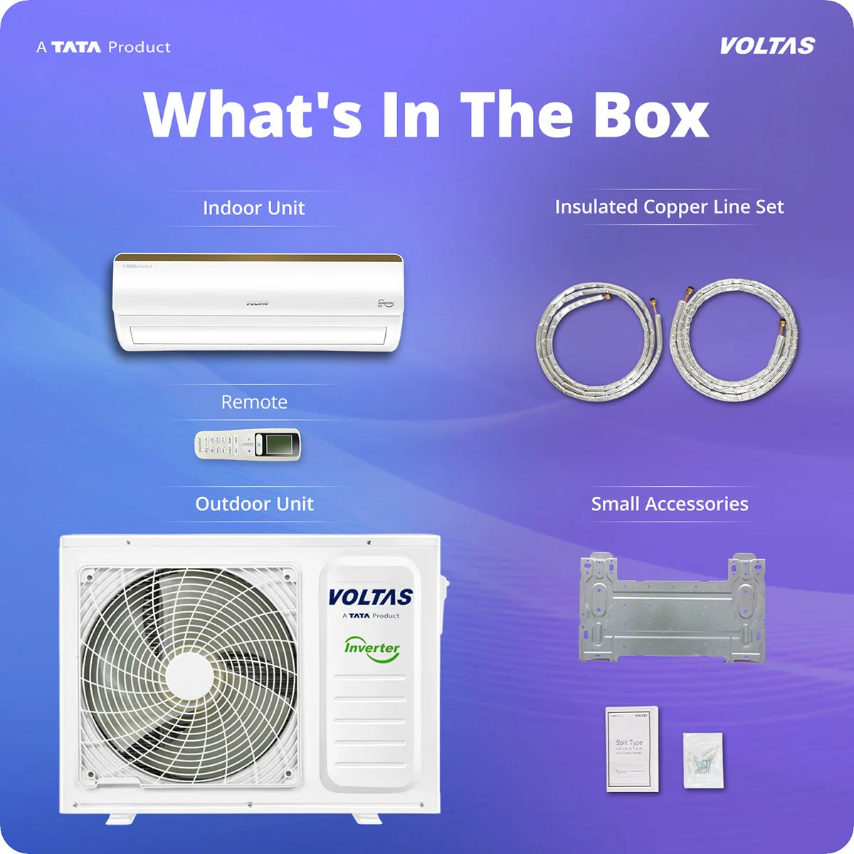 Voltas Vertis Elite Gold 1.5 Ton 5 Star Inverter Split Air Conditioner (Model: 185INV) | Energy Efficient Cooling | Turbo Mode | High Ambient Performance | Copper Condenser | Smart Inverter Technology | 2026 Model