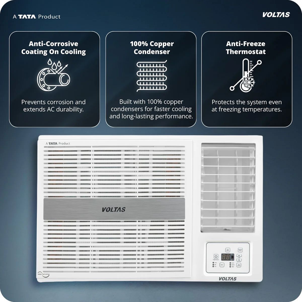 Voltas Pearl 1.5 Ton 3 Star Inverter Window Air Conditioner (Model: 183INV) | Fast Cooling Performance | Energy Efficient | Copper Condenser | Low Noise Operation | 2026 Model