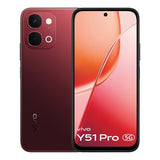 Vivo Y51 Pro 5G (Festive Red, 8GB RAM, 256GB Storage) – Dimensity 7360 Turbo, 7200mAh Battery & 120Hz Display