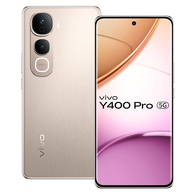 Vivo Y400 Pro 5G (Fest Gold, 8GB RAM, 256GB Storage) Smartphone | 5G Mobile Phone | AI Camera, AMOLED Display, Fast Charging, Large Battery, High-Performance Processor