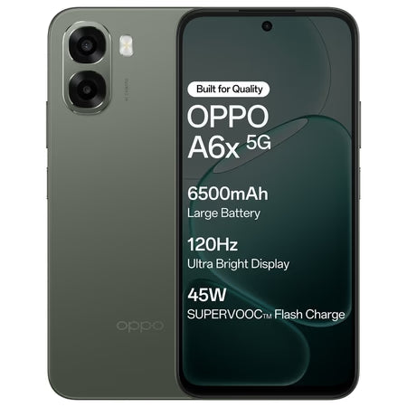 Oppo A6x 5G (4GB RAM, 128GB Storage, Olive Green) – Smooth Performance, 5G Speed & Long Battery Life