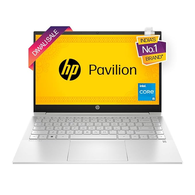 HP Pavilion 14, 12th Gen Intel Core i5-1235U, 14-inch (35.6 cm), FHD, 16GB DDR4, 512GB SSD, Intel Iris Xe Graphics, FPR, 720p HD Camera, Backlit KB (Win 11, MSO 2021, Silver, 1.41 kg), dv2014TU