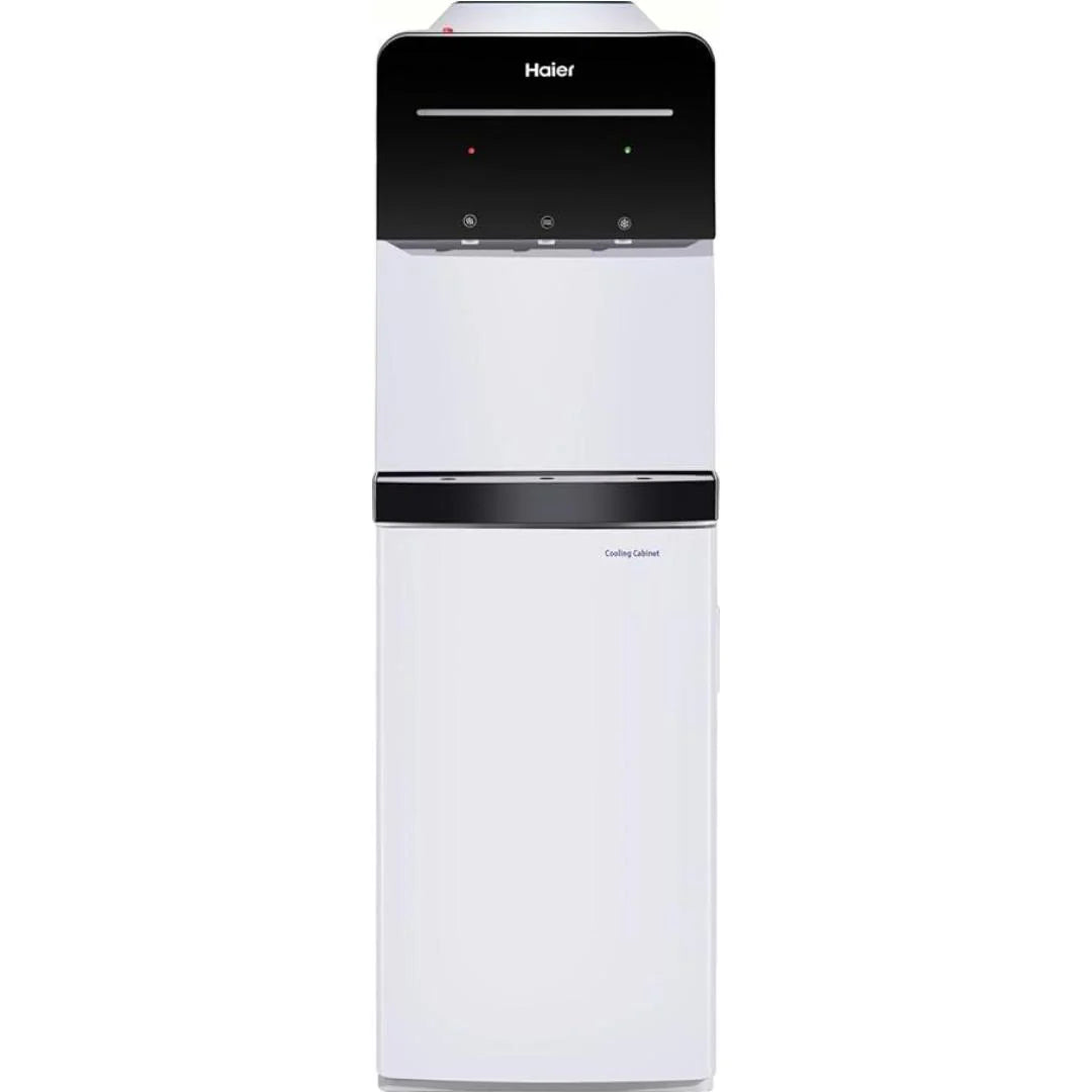 Haier 3.35 L HWD-3MPFMR Pro Series Hot, Cold, Normal with Digital Display Anti-Rodent Child Lock Safety Anti Corrosive Cooling Cabinet, Floor Standing Bottled Water Dispenser (Black & White)