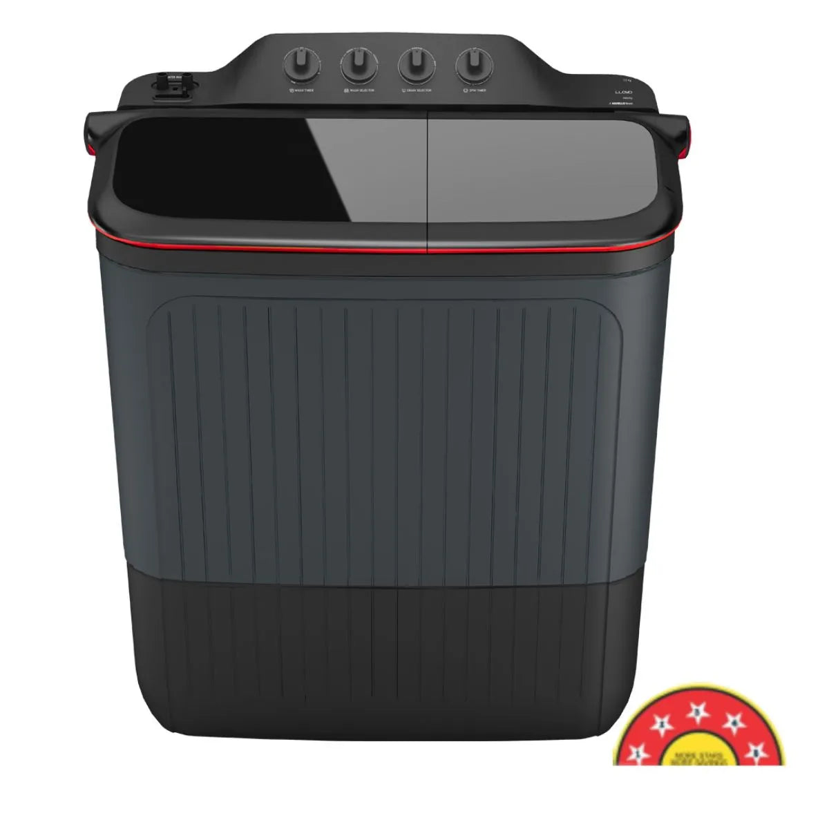 Lloyd GLWMS75ARGEL 7.5 Kg Semi-Automatic Top Load Washing Machine | Separate Spin Dryer, Grey