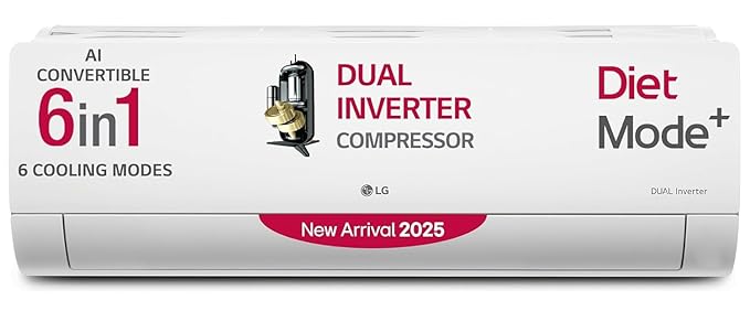 LG 1.5T 5 Star Dual Inverter Split AC with 6-in-1 Cooling | AI Convertible Mode | HD Filter | Fast Cooling | US-Q19ENZE
