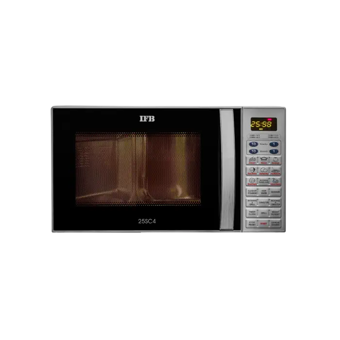 Sleek IFB 25SC4 Convection Microwave - 25 L metallic silver oven.