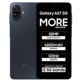 Samsung Galaxy A07 5G (6GB RAM, 128GB Storage, Black) – Dimensity 6300, 6000mAh Battery & 120Hz Display