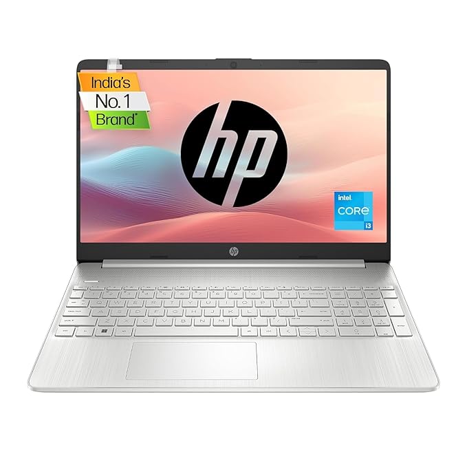 HP Laptop 15,12th Gen Intel Core i3-1215U, FHD, Anti-Glare, 8 GB DDR4,512 GB SSD, Windows 11, MSO, Dual Speakers, 1.69 kg, Natural Silver, (15S-FQ5326TU)