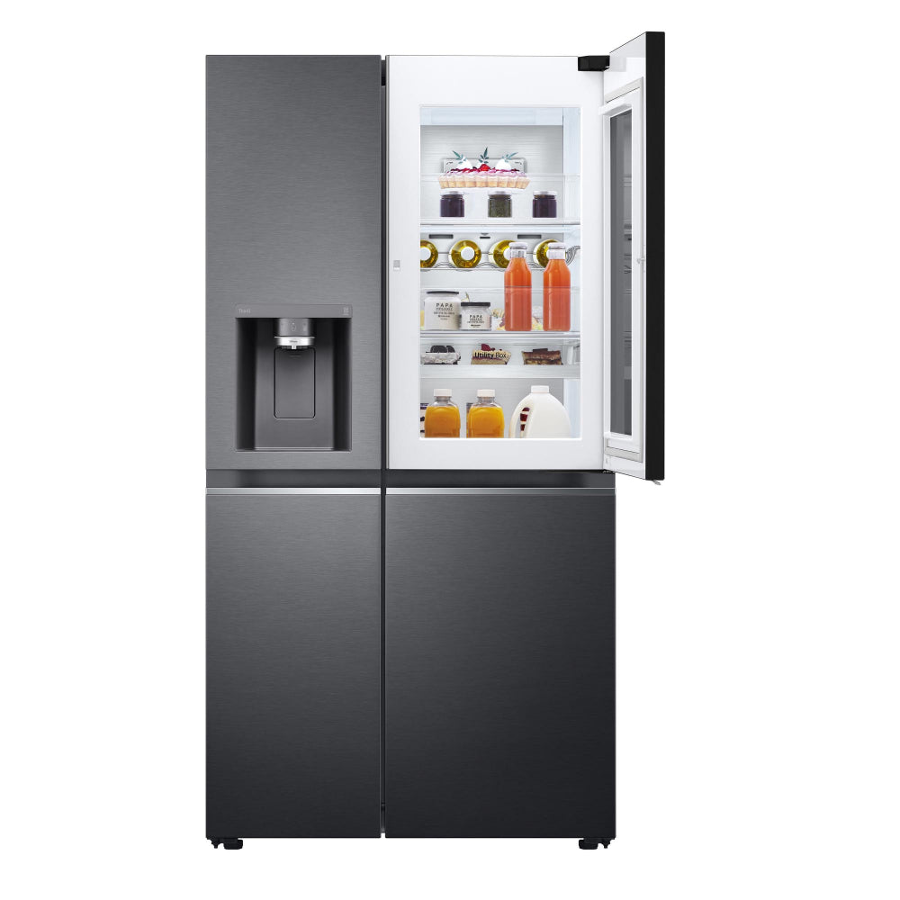 LG 630 L 3 Star Frost Free Side by Side Refrigerator, Matt Black