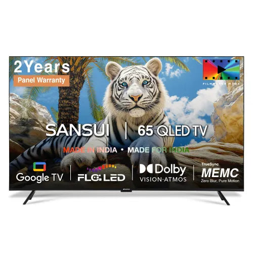 Sansui 65-Inch 4K QLED Smart TV | Google TV, HDR10+, Dolby Atmos, MEMC 120Hz HSR | JSW65UG23Q