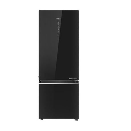 Haier 325L Frost-Free Double Door Refrigerator - Black Glass Elegance