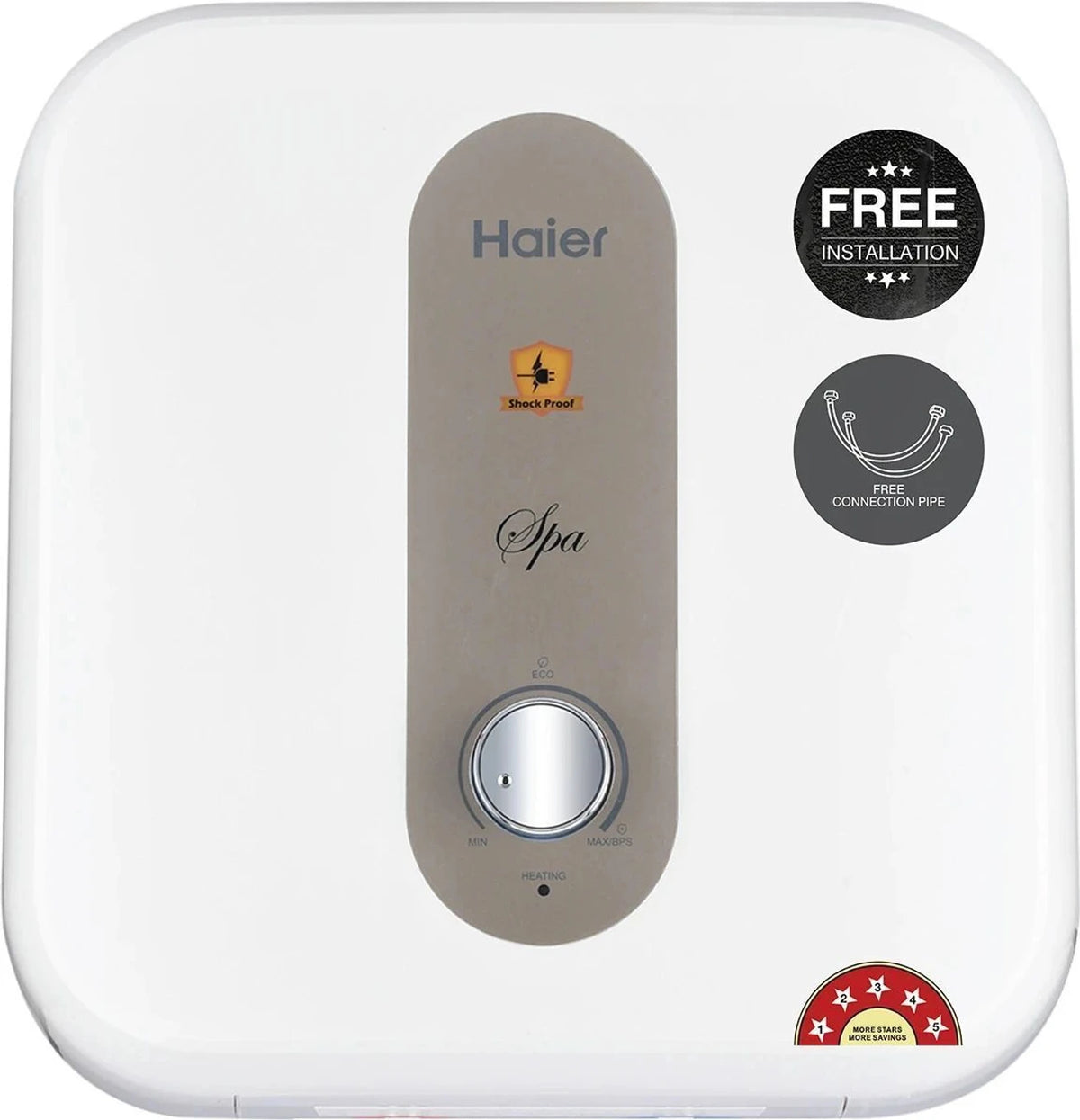 Haier ES25V-S1W 25L Storage Water Heater | 5 Star, 8 Bar, Shock Proof, White