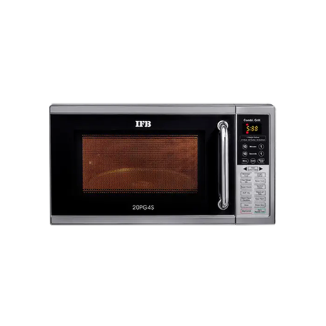 Sleek IFB 20PG4S Grill Microwave - Stylish 20 L metallic silver oven.