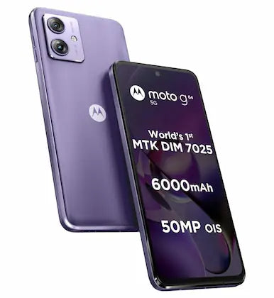 Motorola g64 5G (Ice Lilac, 256 GB)  (12 GB RAM) | 50MP (OIS) + 8MP | 16MP Front Camera | MediaTek Dimensity 7025 Processor | 6000 mAh Battery