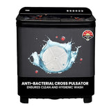 Haier 9 kg 5 Star (HTW90-178FL,Black)Toughened Glass & Vortex pulsator Semi Automatic Top Load