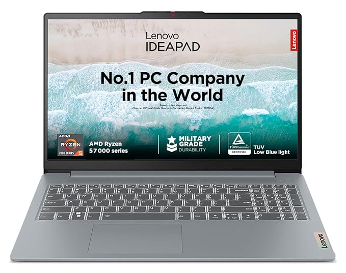 Lenovo Ideapad Slim 3 AMD Ryzen 5 7520U 15.6" (39.6cm) FHD Thin and Light Laptop (16Gb/512GB SSD/Win 11/Office 2021/Backlit Keyboard/Alexa Built-in/3 Month Game Pass/Arctic Grey/1.62kg), 82XQ008VIN