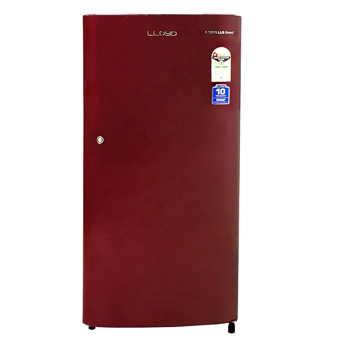 Lloyd Havells 188 L 1 Star Direct-Cool Single Door Refrigerator (2024 Model, GLDC201GRRT1JC,Royal Red)