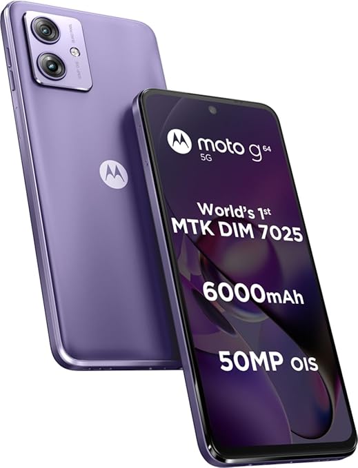 Motorola G64 5G (Ice Lilac, 8GB RAM, 128GB Storage) – Electronic