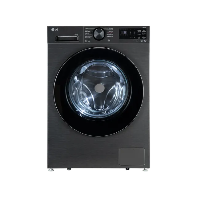 LG FDX1207N5B 12 Kg/7 Kg Wi-Fi Washer Dryer | TurboWash 360°, Inverter Direct Drive, Platinum Black