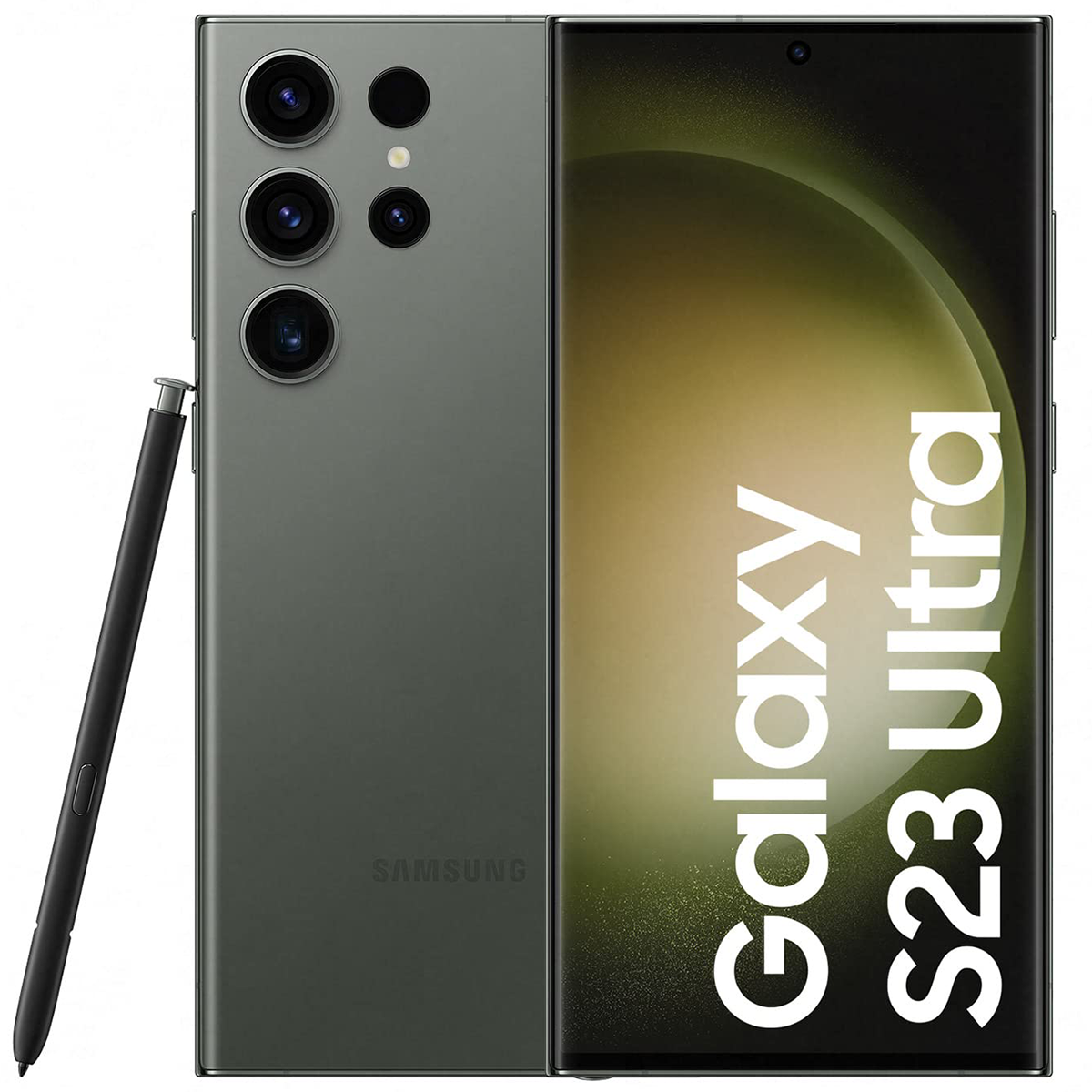 Samsung Galaxy S23 Ultra 5G: Striking Green mobile with 12GB RAM and 256GB storage.