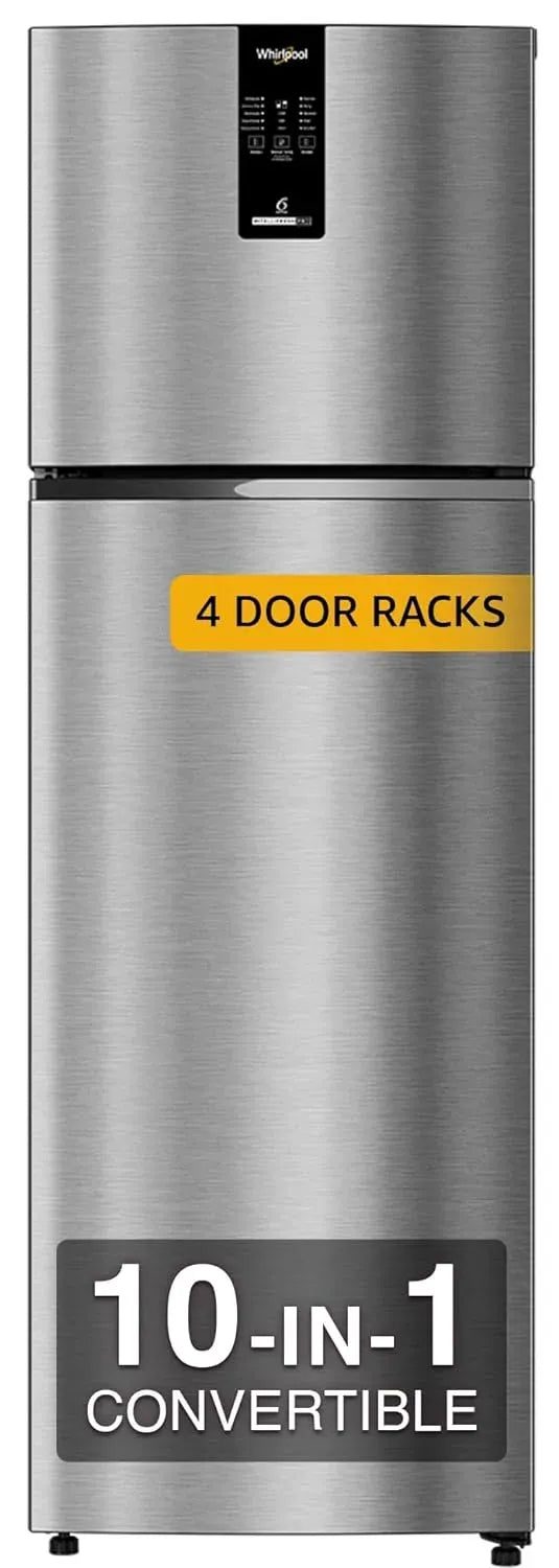 Whirlpool Intellifresh Pro 308L Convertible Refrigerator 2 Star Frost Free Double Door Smart Inverter Alpha Steel Fridge