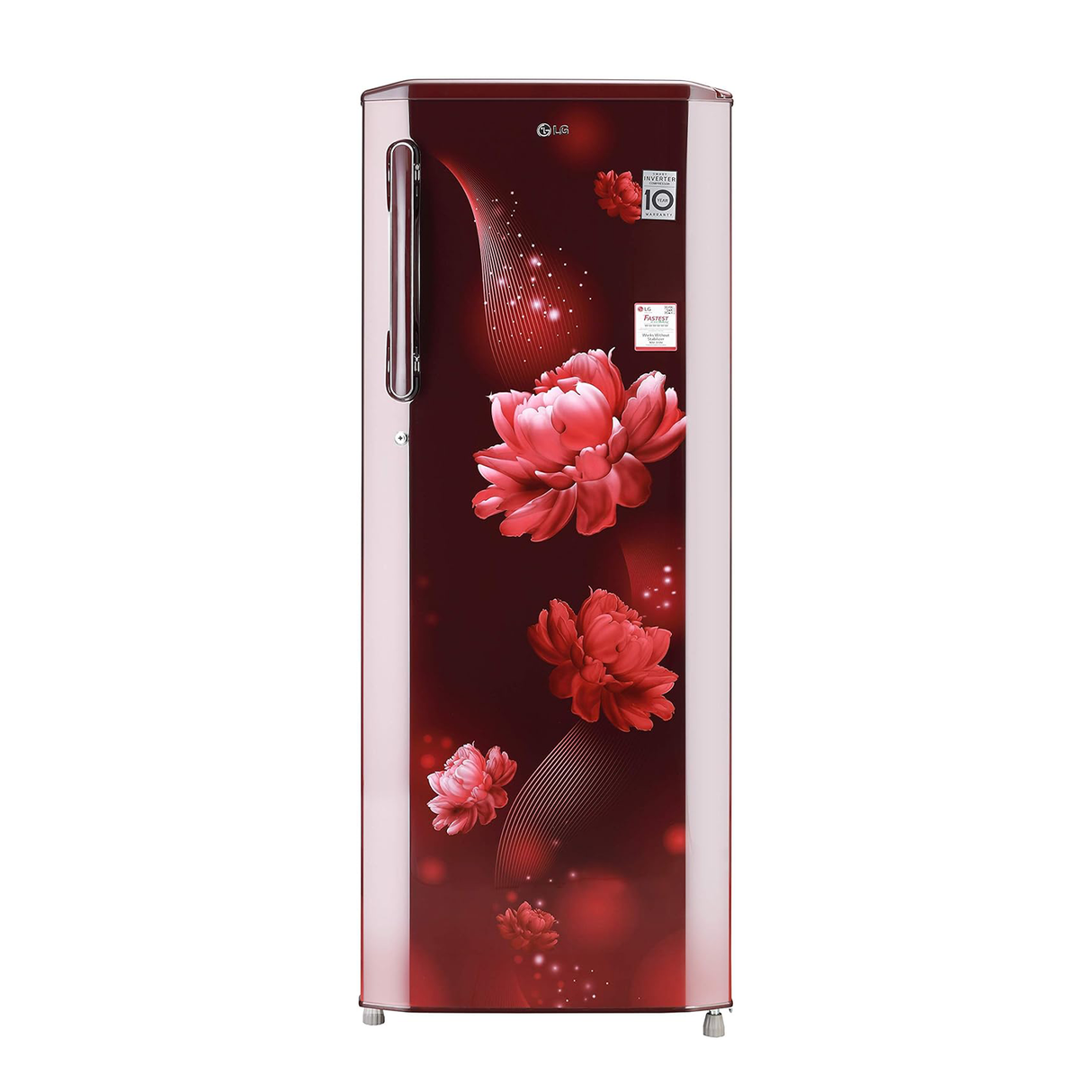 LG 270L Single Door Fridge - Scarlet Charm, 3 Star, Inverter (2022 Model)