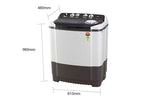 LG 8.5 Kg Semi Automatic Top Load Washing Machine, Roller Jet Pulsator + Soak, Dark Grey P8525SGAZ