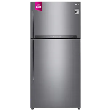 LG 592L 1-Star Frost-Free Double Door Fridge - Platinum Silver