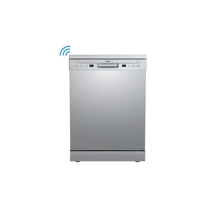 MIDEA 13 Place Settings Freestanding Dishwasher 7 Wash Programs | Extra Dry & Intensive 70° Wash | Delay Timer | Half Load | Adjustable Basket| MIDEA DW MDWPF1301F (SS)