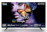 Sansui 75 Inch 4K Ultra HD Smart Google TV (JSW75GSUHDFF) | LED Display | Voice Control | Pebble Grey
