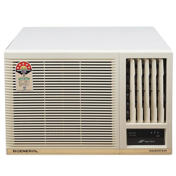 General 1.2 Ton 5 Star Inverter Window AC With Super Wave Technology 3-Speed Cooling (2025 Model,AFGB14CHWA-B, White)