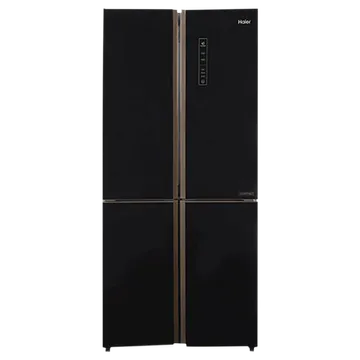 Haier 531L French Door Refrigerator - Stylish Black Glass, ideal for your kitchen.