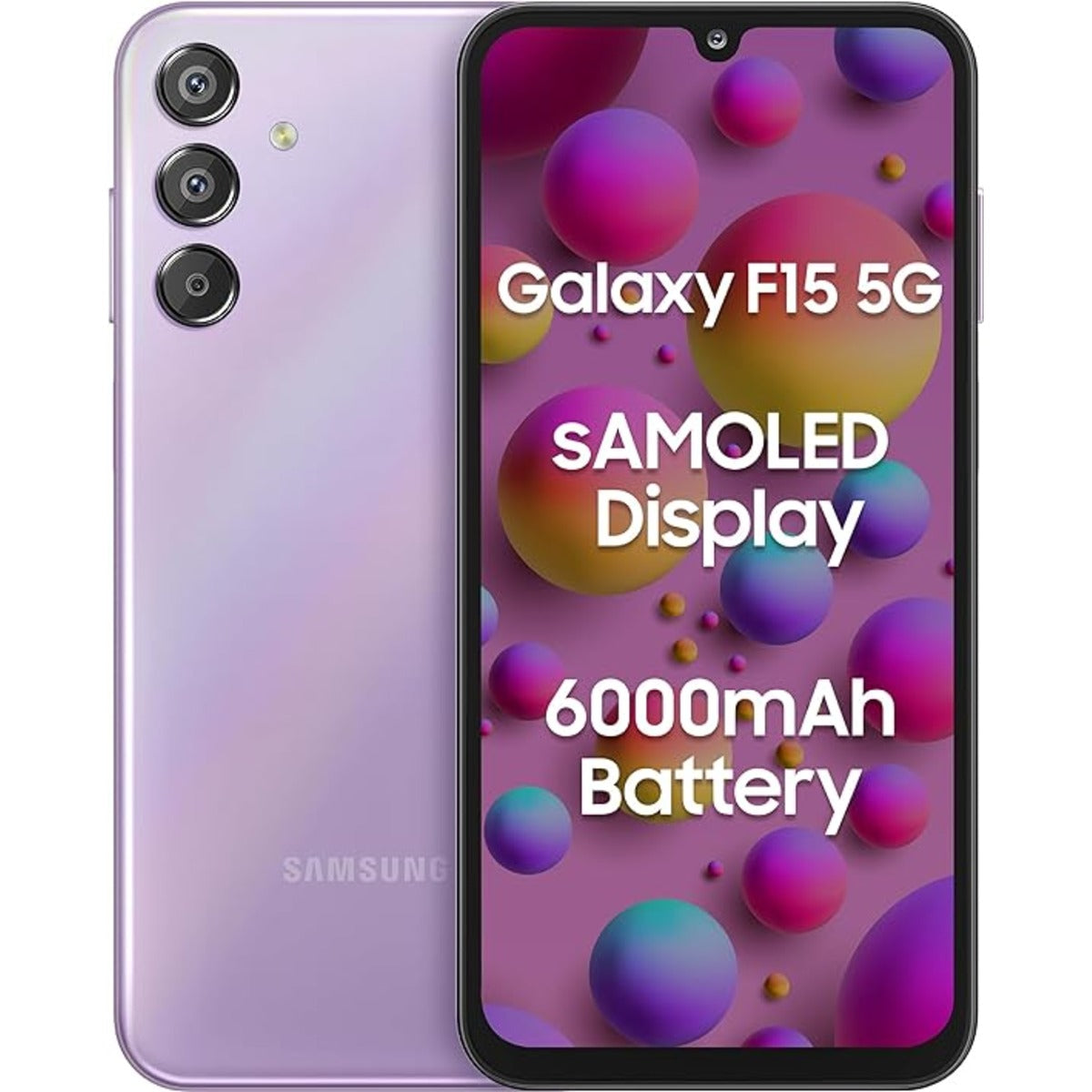 Samsung Galaxy F15 5G (Groovy Violet, 6GB RAM, 128GB Storage)