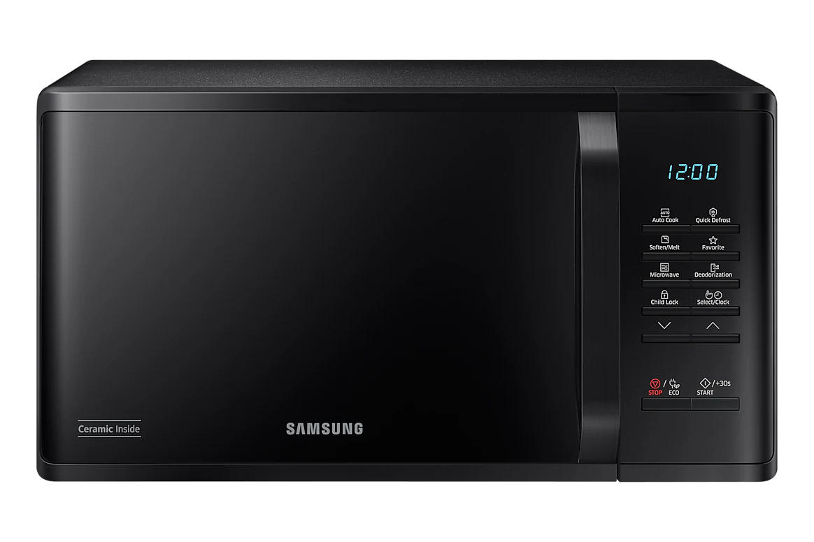 Samsung 23L Solo Microwave Oven MS23A3513AK | 800W Power | Quick Defrost | Ceramic Enamel Interior