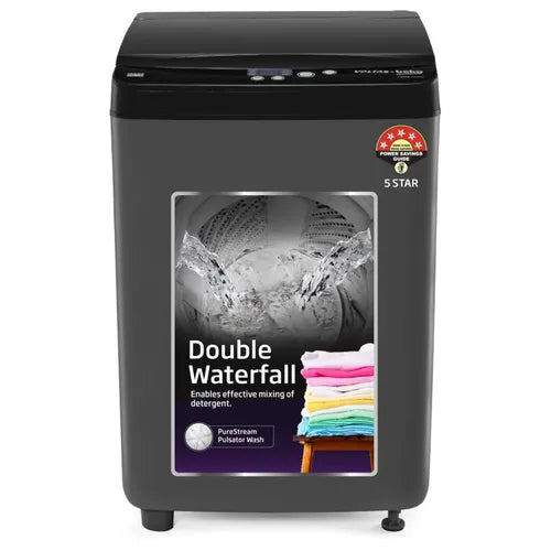 Voltas Beko 7 Kg 5-Star Fully Automatic Top Load Washing Machine | Double Waterfall, 4 Wash Programs, Purestream Pulsator (WTL7004UEA, White)