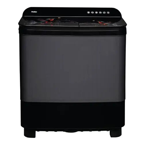 Haier 11 Kg 5-Star Semi Automatic Top Load Washing Machine | Anti-Bacterial Vortex Pulsator, Softfall Technology, Magic Filter (HTW110-178FLN, Black)