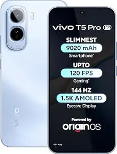 Vivo T5 Pro 5G 8GB/256GB | Dimensity 8450, 7300mAh Battery, 144Hz AMOLED, 90W Charging, Glacier Blue