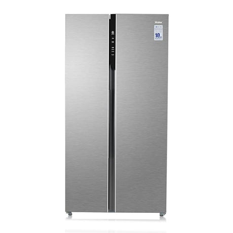 Haier 630L Inverter Side-by-Side - Inox Marine, convertible, ideal for home.