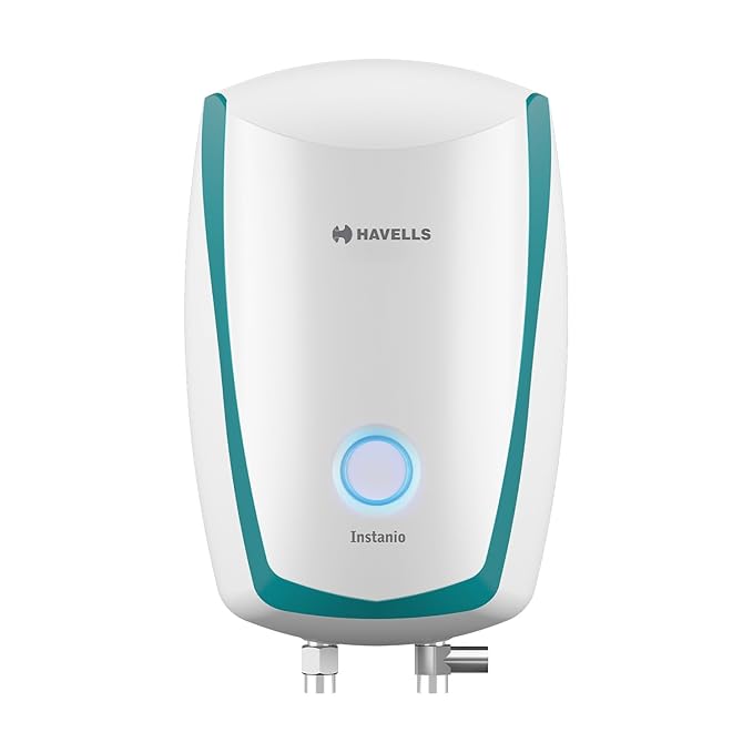 Havells Instanio 3L Instant Water Heater(Geyser)| Temp. Sensing LED Indicator| Rust & Shock Proof Body| ISI Marked|Warranty: 5 year on Inner Tank| High Rise Compatible (White Blue)