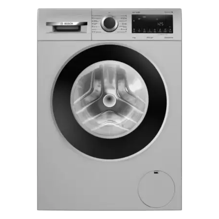 Bosch 8 kg Front Load Washer - Silver sophistication for powerful laundry.