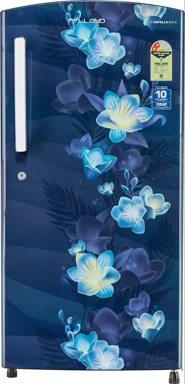 Lloyd Havells 188 L 1 Star Direct-Cool Single Door Refrigerator (2024 Model, GLDC201GIBT2JC,Floret Blue)