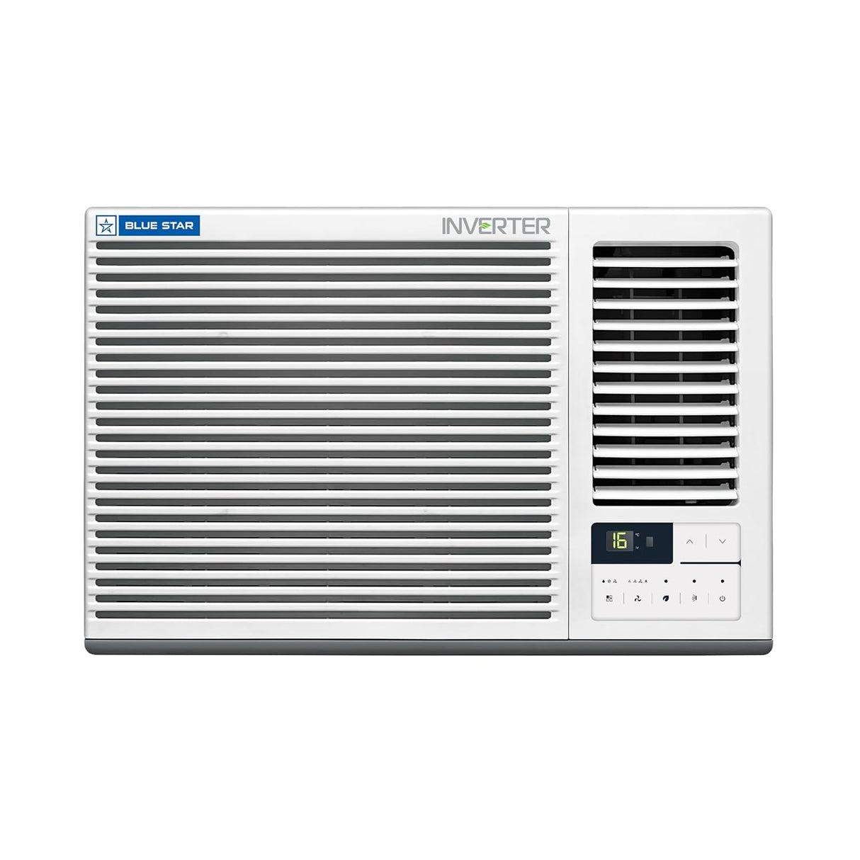 Blue Star 1.5 Ton 3 Star Inverter Window AC WIA318GXU | Copper Condenser | 2-Way Swing | Multi Sensors | Self Diagnosis | Blue Fins | White