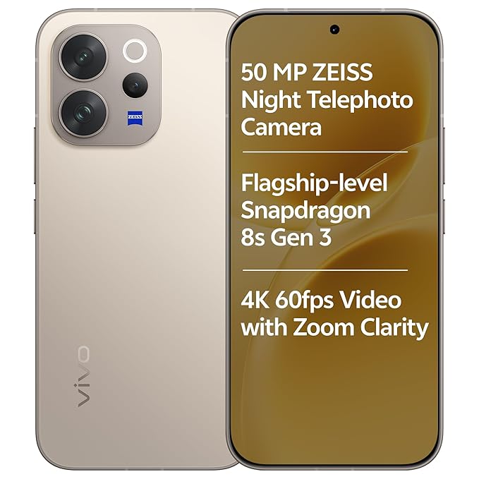 Vivo V70 Elite 8GB/256GB | Snapdragon 8s Gen 4, ZEISS Triple Camera, 6500mAh, 90W, Sandstone Beige