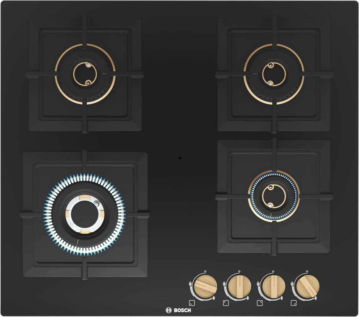 Bosch PNH6B6F20I 6-Burner Built-In Gas Hob: Toughened Glass Top, Flame Failure Device