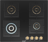 Bosch PNH6B6F20I 6-Burner Built-In Gas Hob: Toughened Glass Top, Flame Failure Device